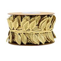 Healifty Artificial Vines Fake Leaf Ribbon Trim Foliage Rattan Greenery Garland Twigs for DIY Crafts Wreath Balcony Bedroom Decoration 10m (Golden)