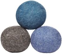 LooHoo Wool Dryer Balls Deluxe 3-Pack 100% Domestic Wool, Made in Maine, USA, Reusable, Natural Fabric Softener - Random Mix