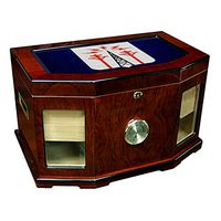 Large Premium Desktop Humidor - Glass Top -US Army 17th Signal Battalion COA