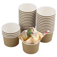 Lawei 100 Pack 8 oz Ice Cream Cups - Disposable Paper Dessert Bowls for Hot and Cold Food, Soup, Sundae, Frozen Yogurt