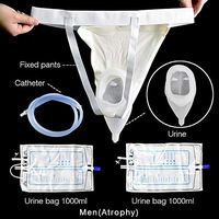 XIHAA Drainage Bag Urine Collector,Women's and Men's Elderly Urine Catheters Elderly Bedding, Urine Collector, Hypo-Allergenic Silicone,Men(Atrophy)