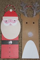 Meri Meri Be Jolly Santa/Reindeer Set of 2 Wine Bags - 5.25 X 13 X 4.85"