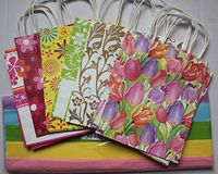 Flomo Designed Craft Bags Assortment and Assorted Tissue Paper Bundle (2 items)