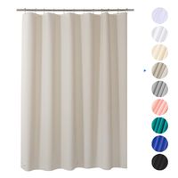 AmazerBath Plastic Shower Curtain, 72" W x 96" H EVA 8G Shower Curtain with Heavy Duty Clear Stones and Grommet Holes, Waterproof Thick Bathroom Plastic Shower Curtains Without Chemical Odor-Khaki