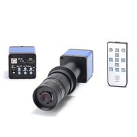 HAYEAR 16MP Full HD 1080P 60FPS HDMI USB HD Output Industry C-Mount Microscope Video Camera Remote Control +180X Zoom C-Mount Lens