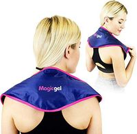 Neck Ice Pack - Soothing Pain Relief for Neck and Upper Back Pain. Cold Compress Sits Above The Shoulders, Flexible, Reusable Freezer Gel Pad for Swelling, Injuries & Headaches, (by Magic Gel)