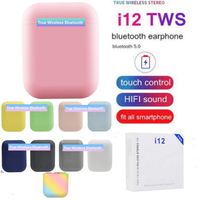 Wireless Bluetooth 5.0 Earbuds i12 inPods Touch Headphones with Charging Box TWS Headset (Pink inPods)