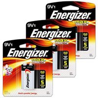 9V Batteries, 3 Count- Energizer Max Premium Alkaline, The Perfect Choice of Power for All 9V Battery Operated Devices