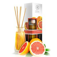 Grapefruit Reed Diffuser 100ml - Scented Reed Diffuser Grapefruit - 0% Alcohol, Diffuser Gift Set w/ 8 Sticks - Best for Aromatherapy - Home - Reed Diffuser Grapefruit by Aromatika