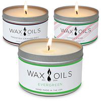 Scented Candles (Evergreen, Frosted Cranberry, Candy Cane 3-Pack) 8oz