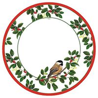 Caspari Winter Songbirds (Dinner Plate) 8 in