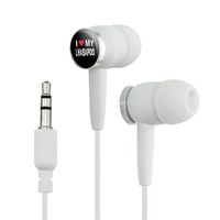 I Love My Lhasapoo Stylish Novelty in-Ear Earbud Headphones - White