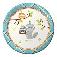 Creative Converting 8 Count Paper Dessert Plates, Happi Woodland Boy