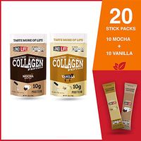LonoLife Mocha and Vanilla Collagen Peptides Combo Pack-10 Stick Packs of Each