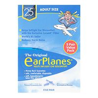 New Super Soft Adult EarPlanes® Ear Plugs Airplane Travel Ear Protection 5 Pair