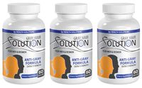 antiaging Skin Care - Gray Hair Solution - for Men & Women - Extra Strength Formula - Nettle Hair Growth - 3 Bottles (180 Capsules)