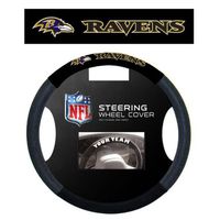 Fremont Die NFL Baltimore Ravens Massage Grip Steering Wheel Cover, Black, One Size