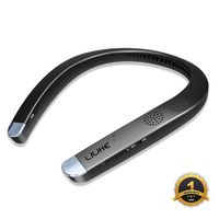 Wearable Speaker: Bluetooth Neck Wireless Collar Neckband Personal Body Lightweight Hands-Free Mic Phone Calls Portable Sport Gym Cycling Running Workout Biking All (Black)