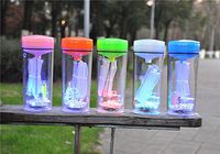 New Portable Hookahs Shisha Bottle with Hose Narghile LED Light Smoke (Photo Color)