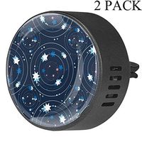 Galaxy Circle Stars And Confetti Style Chaotic 2 PCS Car Essential Oil Diffuser Vent Clip Car Aromatherapy Diffuser, White Musk