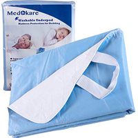 Medokare Bedpad Bedwetting Underpads w Handles -1500ml Large Waterproof Mattress Protector for Incontinence, Hospital Washable Underpad for Kids Elderly Adults, Bed Mat Sheet (36x52-2pack w Handles)