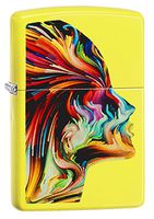 Zippo Colorful Face Pocket Lighter, Neon Yellow