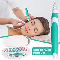 Earwax Remover , Ear Wax Cleaner, Ear Wax Remover, Soft Silicone Spiral Earwax Remover Tool, 16 Replacement Heads, q-tip Replacement