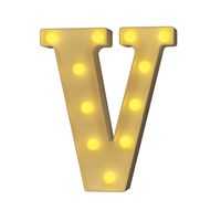 YOUZONE LED Marquee Letters LED Letter Lights Alphabet Light Up Sign Decoration Letters A - Z Symbol & for Wedding Birthday Party Battery Powered Christmas Lamp Night Light Home Bar Decoration (V)