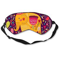 Yellow Elephant Sleep Mask Mulberry Silk Eye Masks Blinder with Adjustable Strap for Men Women