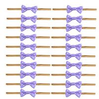 Yardwe 100pcs Bow Tie Twist for Bakery Candy Lollipop Cello Bag,Lovely Cute Colors Bow Tie Twist Ties for Cake Chocolate, Sealing CelloBags Small Treats Bags(Purple)