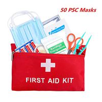 Uhomely Emergency First Aid Kit with 50 PCS Disposable Protection Products, Portable Safety Kits for Vehicle, Businesses, Car, Home, Workplace, Camping, Backpacking, Military