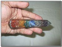 Jet Energized Chakra Layer Orgone Faceted Massage Wand Stick Energetic Copper Chokurei Reiki Holy Pious Auspicious Sacred