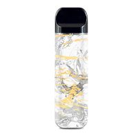 IT'S A SKIN Decal Vinyl Wrap for Smok Novo Pod System Vape Sticker Sleeve/Gold Marble White Gray Swirl Stone Granite