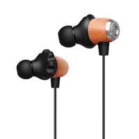 Wireless Bluetooth Wood in Ear Noise isolating Headphones Earbuds Earphones with Microphones and Volume Control for iPhone iPad Android Smartphones