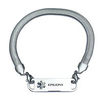 Pre-Engraved Chevron Pattern"Epilepsy" Medical ID Bracelets for Women