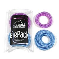 Elewraps elePack - Twin Pack of Cable Wraps for Headphones and Charging Cables - Protect Cables - Prevent Tangles - Personalize Colors (Pinkleberry)
