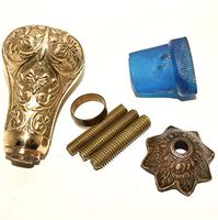 Nautical Gift Decor 1-Antique Solid Brass Style Retro Brown Handmade Walking Cane with Hardware Set