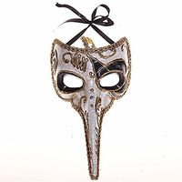 Mardi Gras Party Masquerade Mask,Venice mask Retro mask Spray Paint Half face mask Black Prom Masks