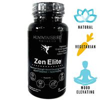 Zen Elite Max Strength Vegetarian Adaptogenic & Nootropic Mood Elevating Formula for Support of Mood Boost, Stress Relief, Relaxation & Well Being with St. Johns Wort, 5-HTP, Ashwagandha, GABA & MORE!