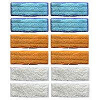 12 Packs Washable Mopping Pads Compatible with iRobot Braava Jet 240 241 Blue 4 Orange 4 White 4