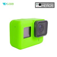 WOCASE GoPro HERO5 Camera Silicone Protective Case Frame Housing (Green) for GoPro HERO5 Lens Protection Anti-Scratch