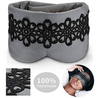 Sleep Mask for Women - Lace Stitching Stylish Sleeping Mask & Breathable Eye Mask for Sleeping, Adjustable Blinder Blindfold Airplane with Travel Pouch, Block Out Light, Best Night Eyeshade Companion