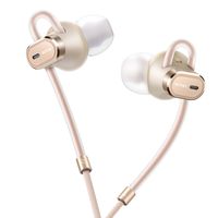 BOTUO Noise Cancelling Earbuds Wired Earphones with Microphone and Remote Stereo Ear Headphones for iOS and Adroid Cell Phone Gold