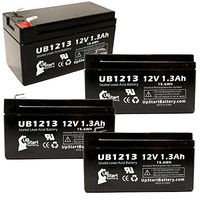 4 Pack Replacement for Kung Long WP1.2-12 Battery - Replacement UB1213 Universal Sealed Lead Acid Battery (12V, 1.3Ah, 1300mAh, F1 Terminal, AGM, SLA) - Includes 8 F1 to F2 Terminal Adapters