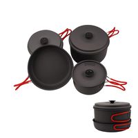 Alocs Classic Camping Cookware Pot Set 7Piece Cooking Equipment Camp Cookware Backpacking Gear for Family Hiking Picnic Outdoor Efficient Lightweight