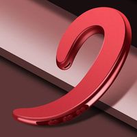Ear Hook Wireless Earphone, Single Wireless Ear-Hook Bluetooth Headphones Bone Conduction Headphones Earphones, Non Ear Plug Headset with Mic (Red)