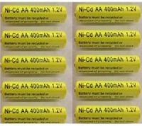 Picell 10 AA 400 mAh nicd Rechargable Batteries Charged and Tested