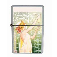 ALPHONSE MUCHA ABSINTHE ART NOUVEAU PIN-UP Dual Torch Lighter D-068