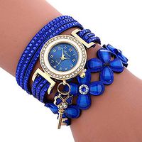 Women Watches Waterproof,Fashion Chimes Diamond Leather Bracelet Lady Womans Wrist Watch,Novelty Watches,Blue