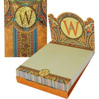 W Monogram Punch Studio Paisley 75-Page mini notepad - magnetic closure jewel on tab